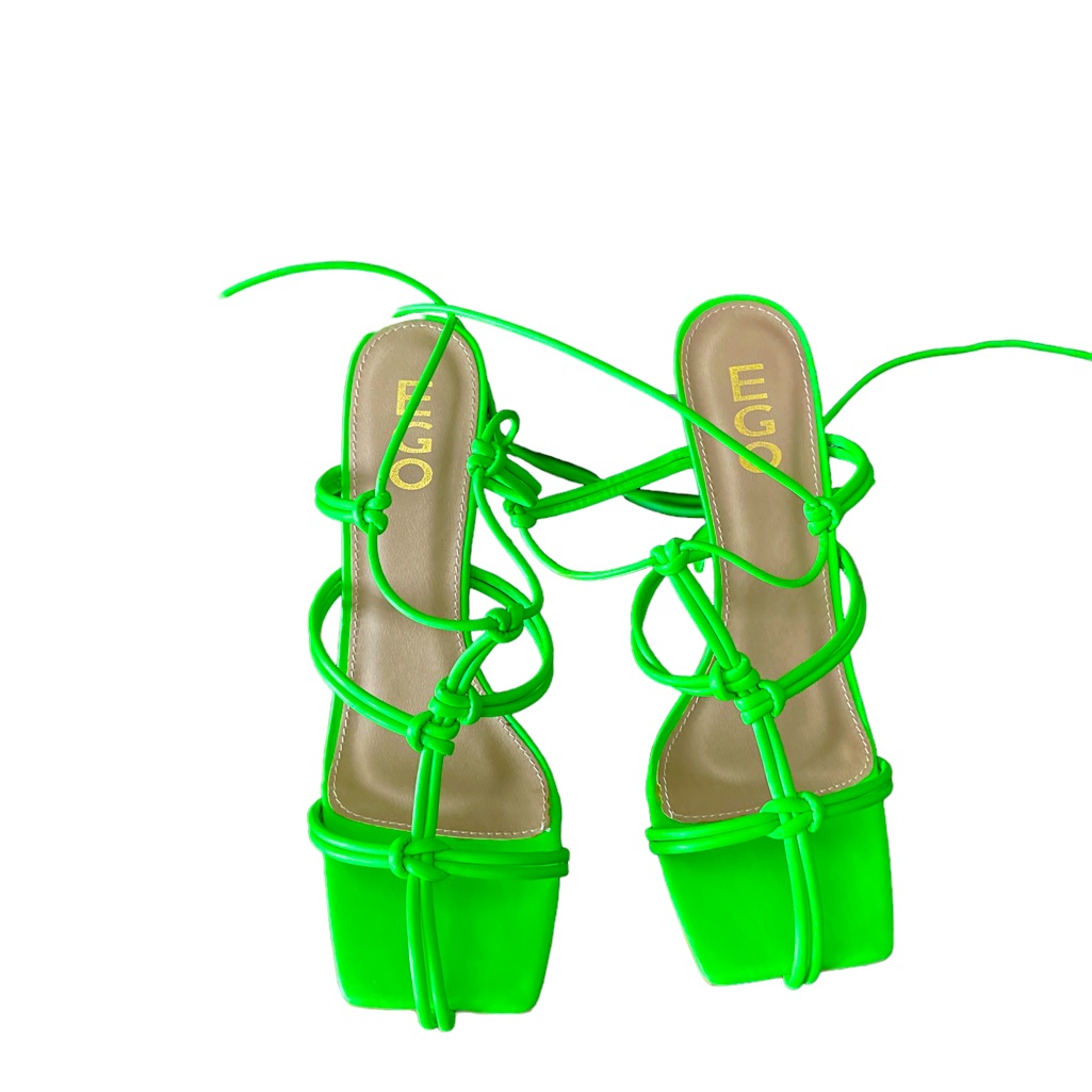 Lime Green Strap Around Ankle Pumps